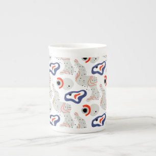 Stylish Swirls and Curbs Abstract Pattern Bone China Mug