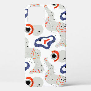 Stylish Swirls and Curbs Abstract Pattern iPhone 12 Case