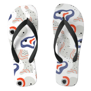 Stylish Swirls and Curbs Abstract Pattern Flip Flops