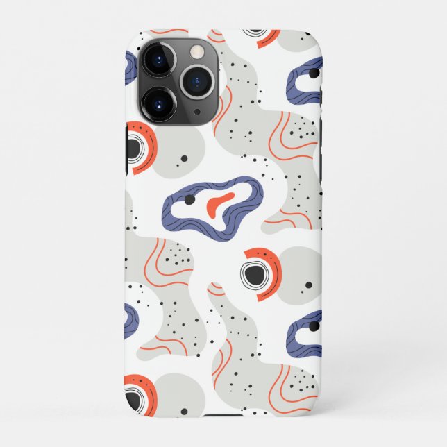 Stylish Swirls and Curbs Abstract Pattern iPhone Case (Back)