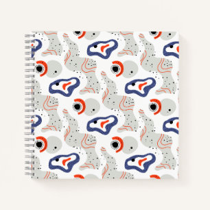 Stylish Swirls and Curbs Abstract Pattern Notebook