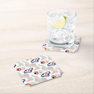 Stylish Swirls and Curbs Abstract Pattern Paper Coaster