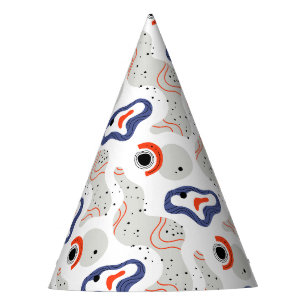 Stylish Swirls and Curbs Abstract Pattern Party Hat