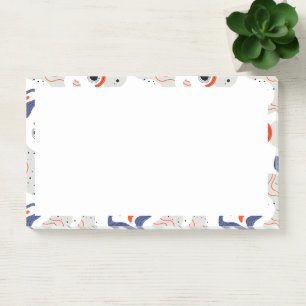Stylish Swirls and Curbs Abstract Pattern Post-it Notes