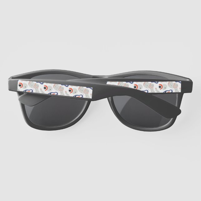Stylish Swirls and Curbs Abstract Pattern Sunglasses (Back)