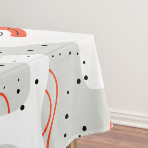Stylish Swirls and Curbs Abstract Pattern Tablecloth