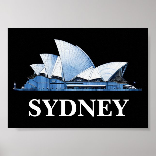 Stylish Sydney Australia Travel Postcard Poster (Front)