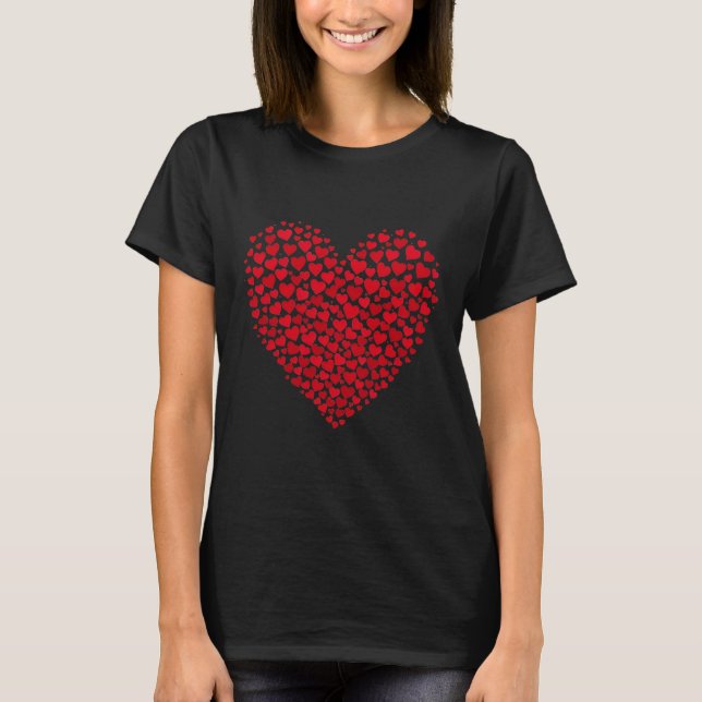 Stylish T-shirt with a heart of little hearts (Front)