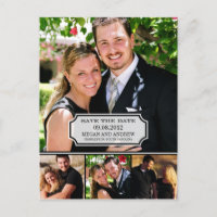 Stylish Tab Save The Date Postcard