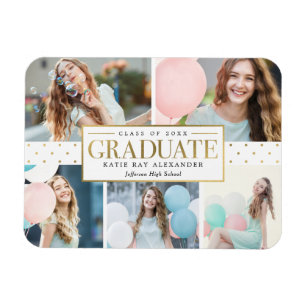 Stylish Tag Graduation Announcement Magnet