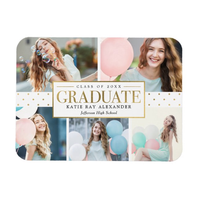 Stylish Tag Graduation Announcement Magnet (Horizontal)