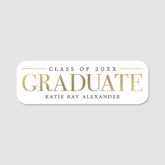 Stylish Tag Graduation Name Tag (Front)