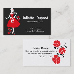 Stylish Tailor Dressmaker black Business Card