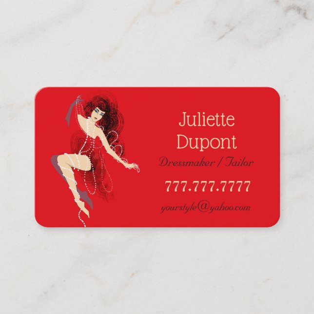 Stylish Tailor Dressmaker Lingerie salon Business Card (Front)