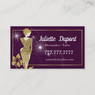 Stylish Tailor Dressmaker pink Business Card