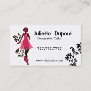 Stylish Tailor Dressmaker white Business Card