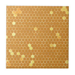 Stylish Tan Gold Honeycomb Tile