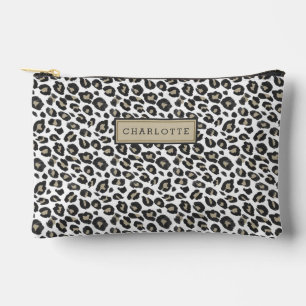 Stylish Tan Leopard Print Accessory Pouch