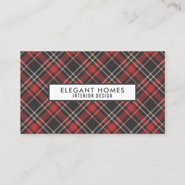 Stylish Tartan Plaid Pattern Business Card (Front)