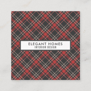 Stylish Tartan Plaid Pattern Square Business Card