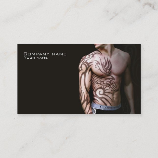 Stylish tattoo business card (Front)