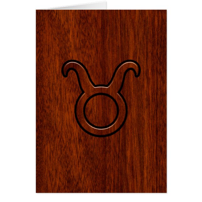 Stylish Taurus Zodiac Sign on Mahogany like print (Front)