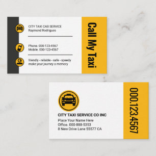 Stylish Taxi Buttons Cab Driver Business Card