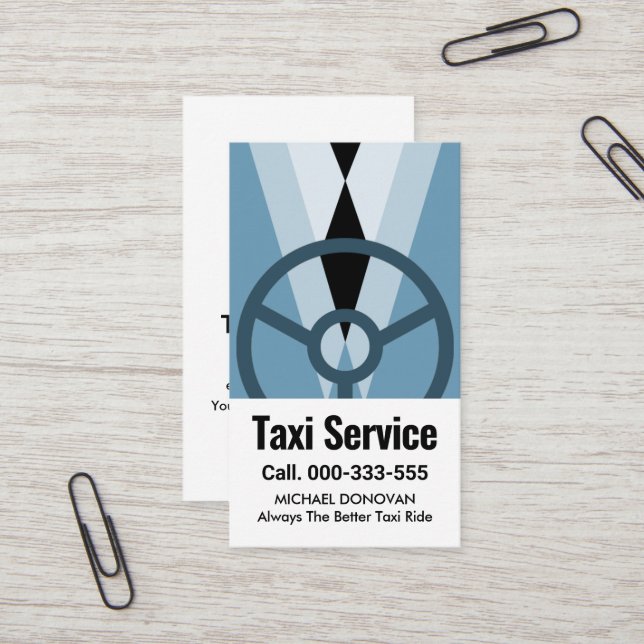 Stylish Taxi Driver Suit Business Card (Front/Back In Situ)