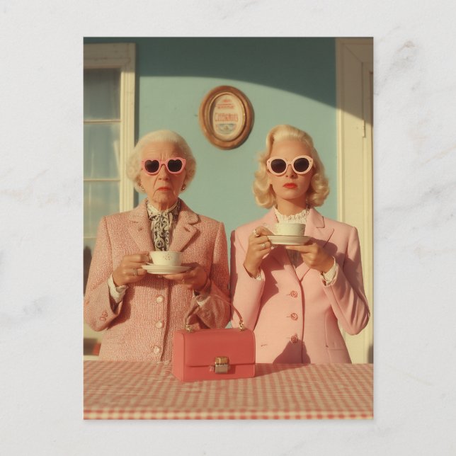 Stylish Tea Time Duo Postcard (Front)