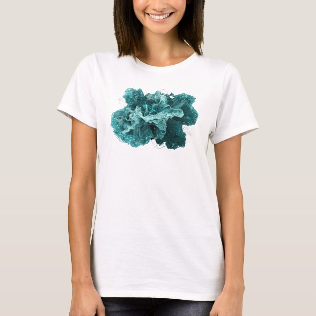 Stylish Teal ABSTRACT ART Statement Tee (Front)