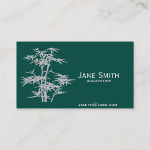 Stylish teal bamboo zen professional business card