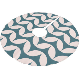 Stylish Teal Blush Modern Geometric Shapes Pattern Brushed Polyester Tree Skirt