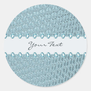 Stylish Teal Decorative Classic Round Sticker