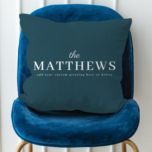 Stylish Teal | Modern Minimal Trendy Blue Name Cushion (Creator Uploaded)