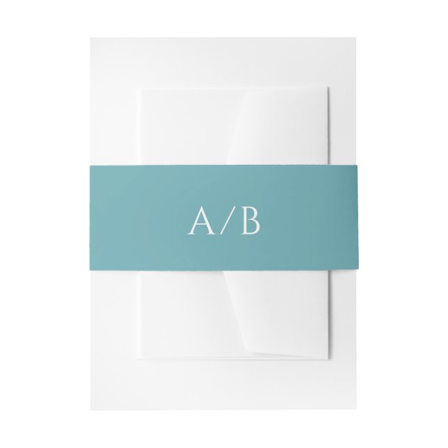 Stylish Teal Modern Wedding Invitation Belly Band (Front Example)