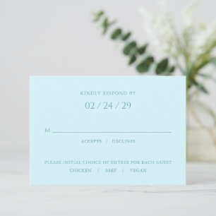Stylish Teal Modern Wedding RSVP Card