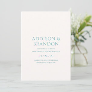 Stylish Teal Modern Wedding Save The Date