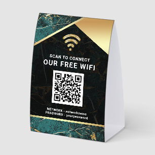 Stylish Teal QR Code Wifi Network Password