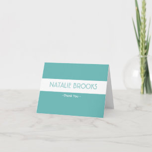 Stylish Teal Thank You Card