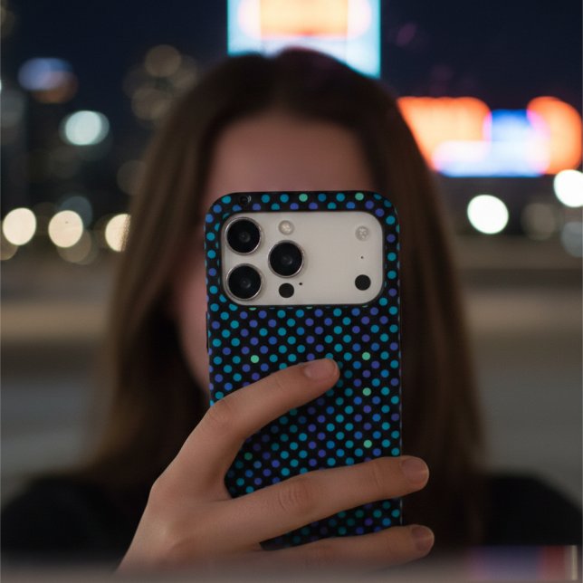 Stylish Teal & Violet Polka Dot Chic Pattern (Creator Uploaded)