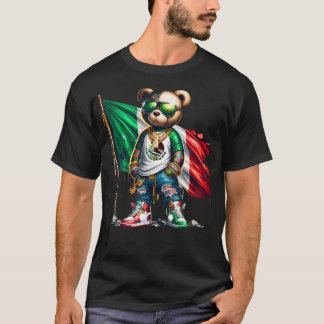 Stylish Teddy Bear Mexican Flag Mexico T-Shirt