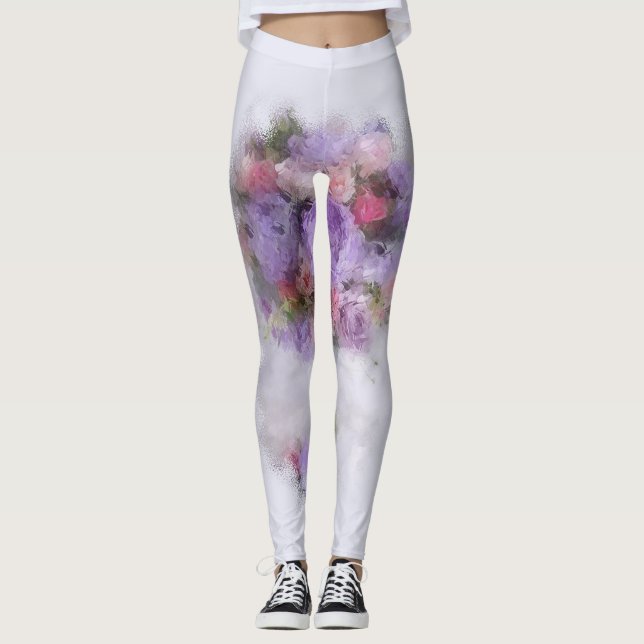 Stylish Template Modern Elegant Blue Red Purple Leggings (Front)