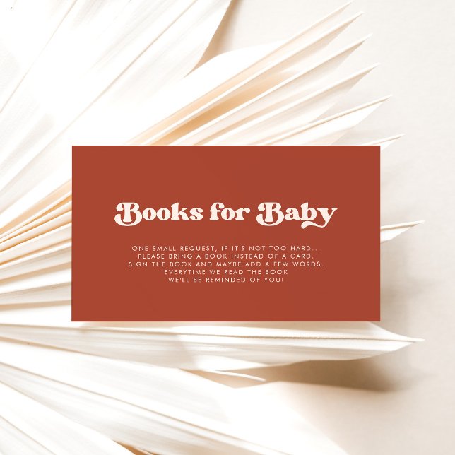 Stylish Terracotta Baby shower book request card (Creator Uploaded)
