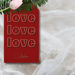 Stylish Terracotta Clean 3 x Love   Red Velvet Gift Tags