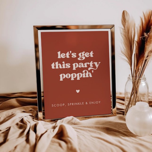 Stylish Terracotta Let's get this party poppin Poster (Creator Uploaded)