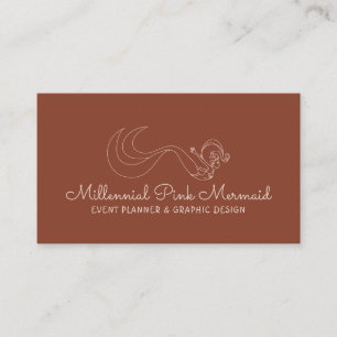 Stylish Terracotta Nautical Entertainer Mermaid Business Card