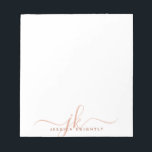 Stylish Terracotta Script Monogram Initials Notepad<br><div class="desc">Personalised modern notepad with stylish, fancy calligraphy script typography initials or monogram and name in your choice of colours (shown in shades of terracotta). CHANGES: The text font style, colour, size and placement can be changed in EDIT to create your own unique, custom style. ASSISTANCE: For help with design modification...</div>