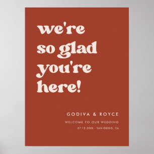 Stylish Terracotta So glad you're here Welcome Poster