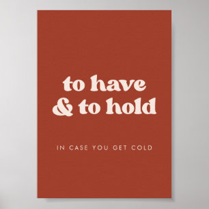 Stylish Terracotta To Have and To Hold Blanket Poster