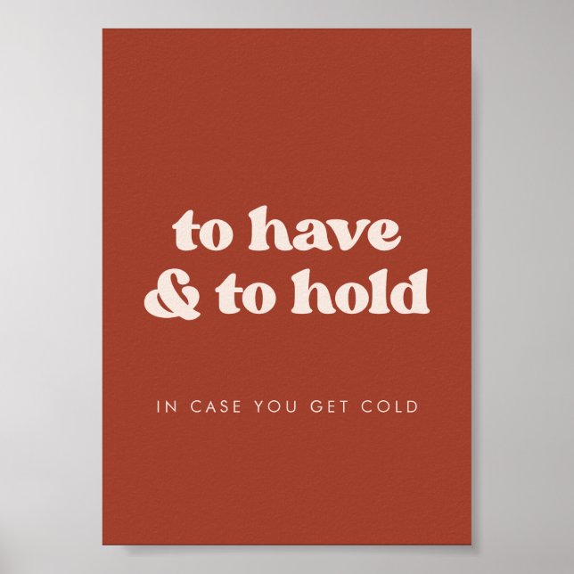 Stylish Terracotta To Have and To Hold Blanket Poster (Front)